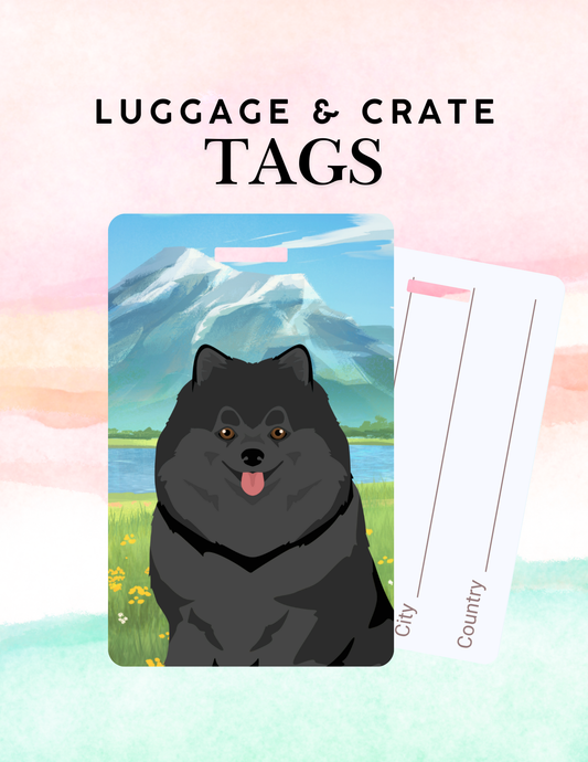 Pomeranian Dog Metal Luggage/ Crate Tag