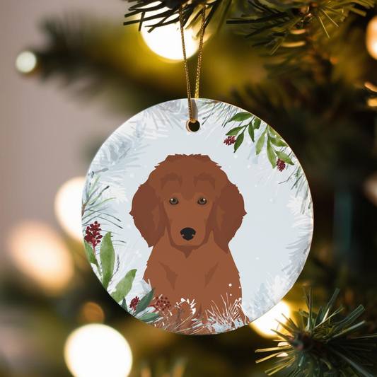Poodle Dog Ceramic Christmas Ornaments
