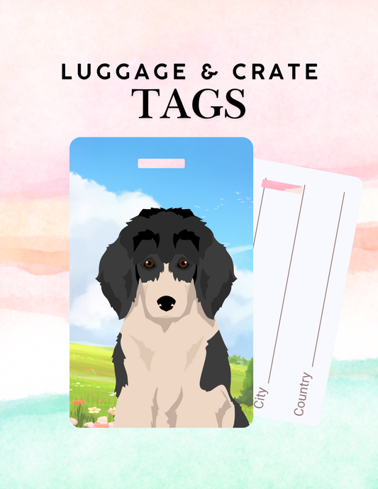 Poodle Dog Metal Luggage/ Crate Tag