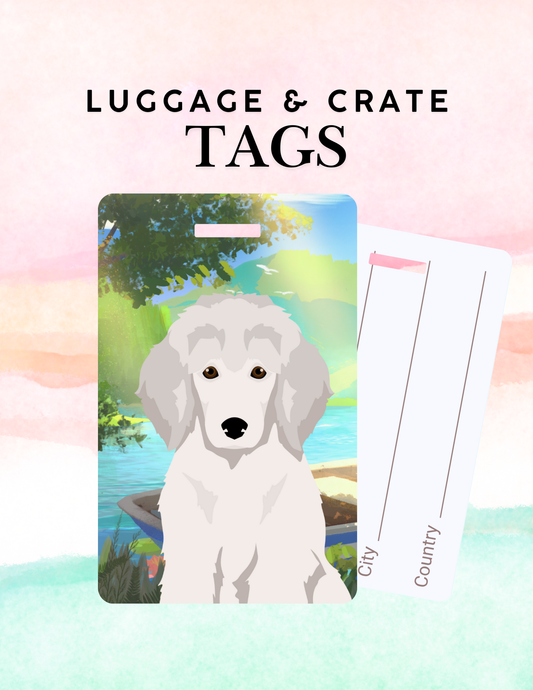 Poodle Dog Metal Luggage/ Crate Tag