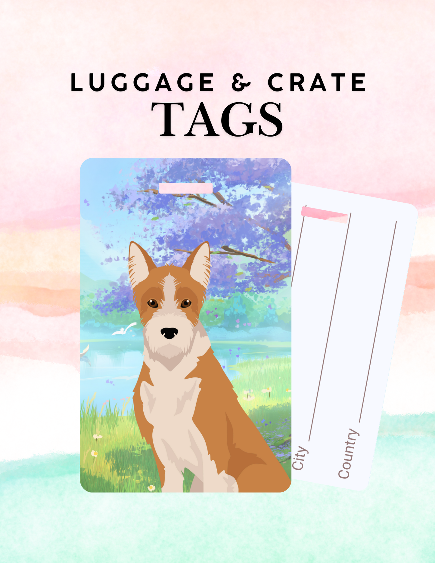 Portuguese Podengo Dog Metal Luggage/ Crate Tag