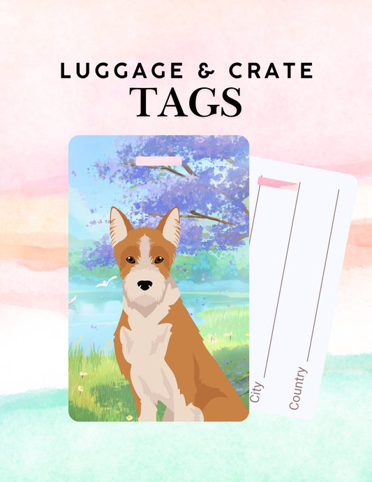 Portuguese Podengo Dog Metal Luggage/ Crate Tag
