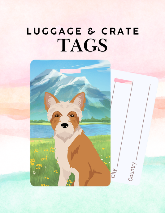 Portuguese Podengo Dog Metal Luggage/ Crate Tag