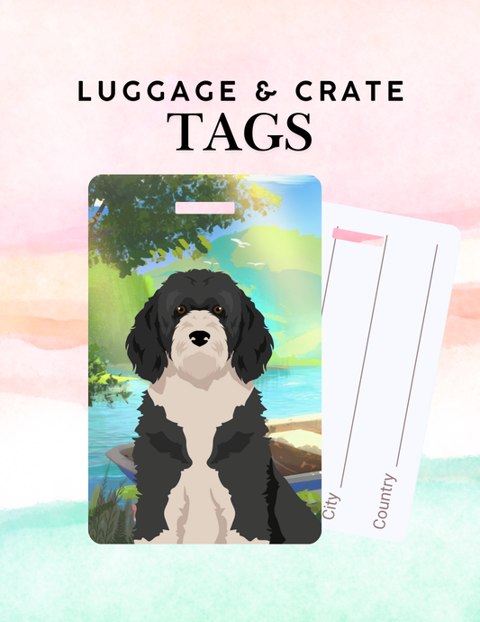 Portuguese Water Dog Dog Metal Luggage/ Crate Tag