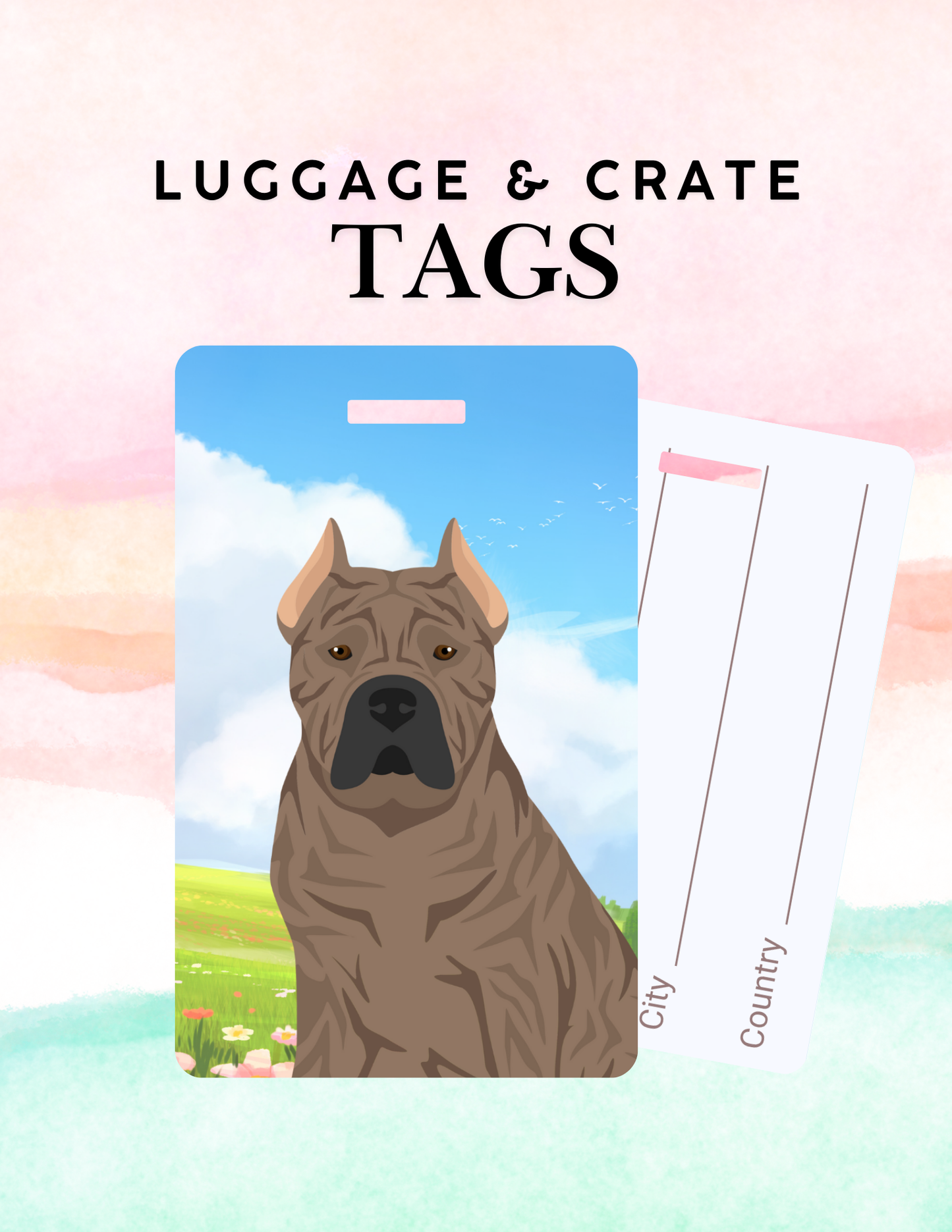 Presa Canario Dog Metal Luggage/ Crate Tag