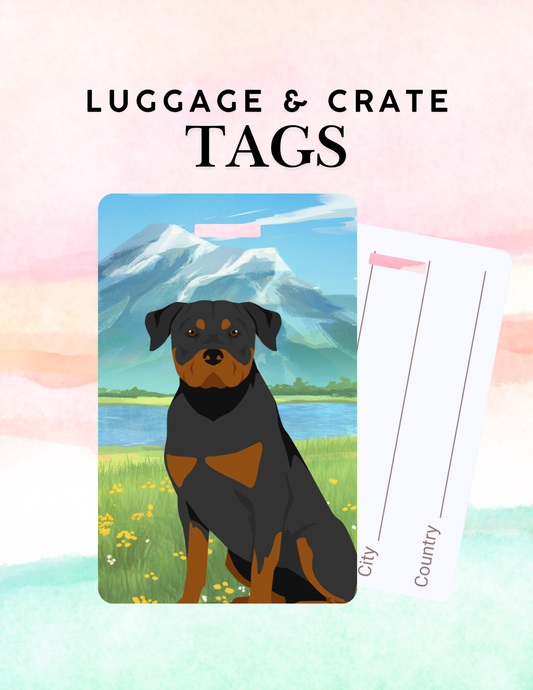 Rottweiler Dog Metal Luggage/ Crate Tag