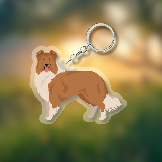 Rough Collie Dog 2.5in Acrylic Keychain