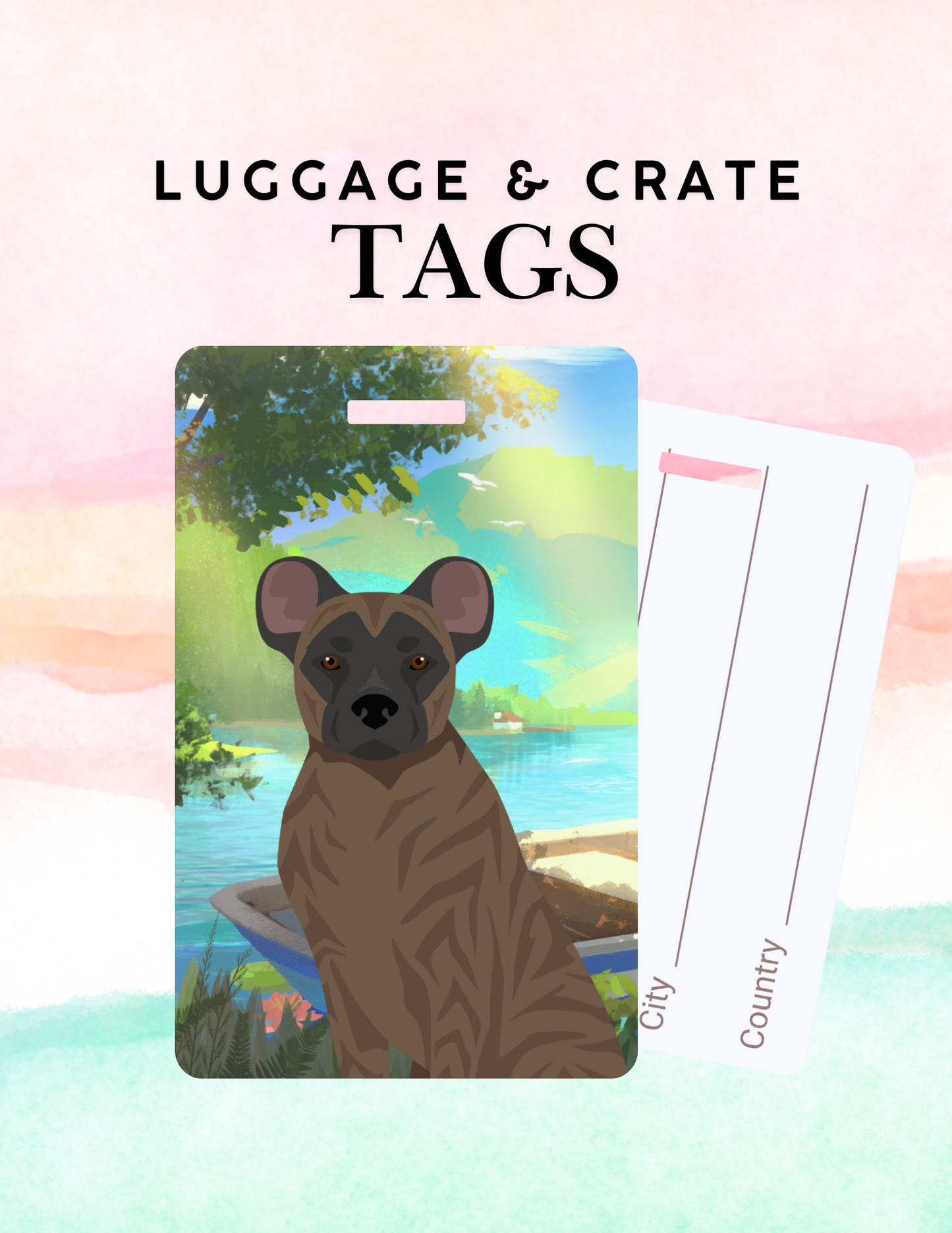 St Miguel Cattle Dog Dog Metal Luggage/ Crate Tag