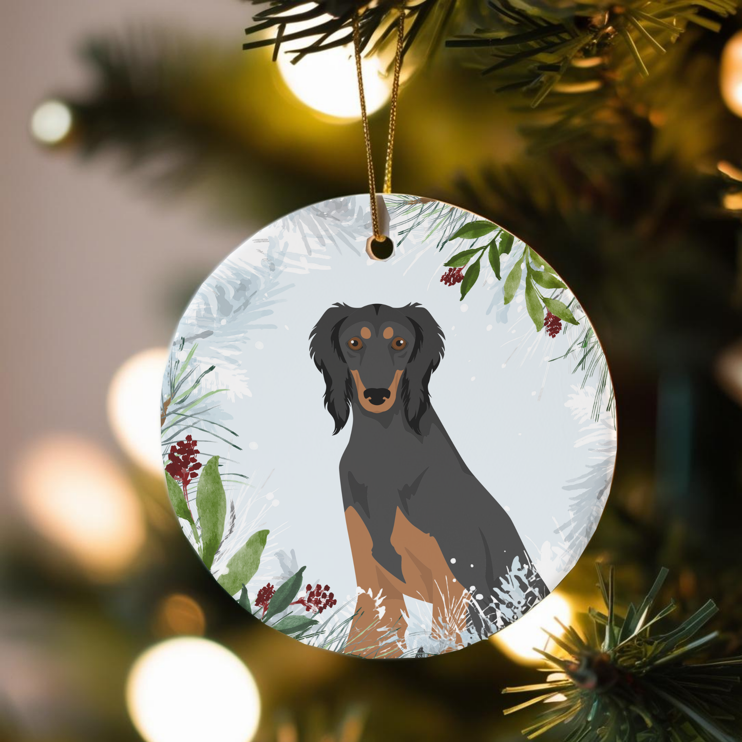 Saluki Dog Ceramic Christmas Ornaments