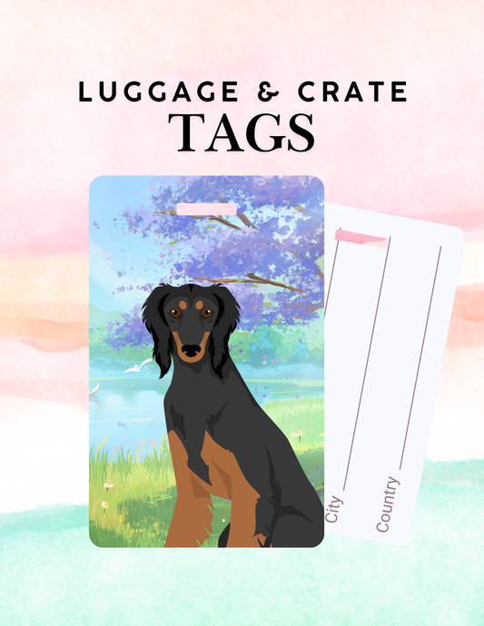 Saluki Dog Metal Luggage/ Crate Tag