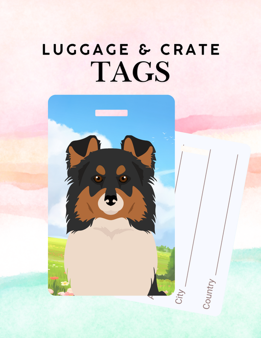 Shetland Sheepdog Dog Metal Luggage/ Crate Tag
