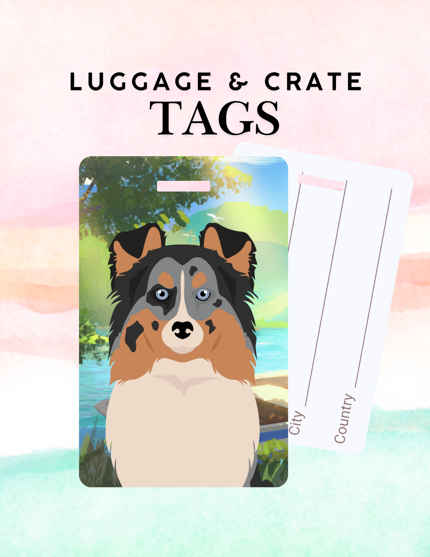 Shetland Sheepdog Dog Metal Luggage/ Crate Tag