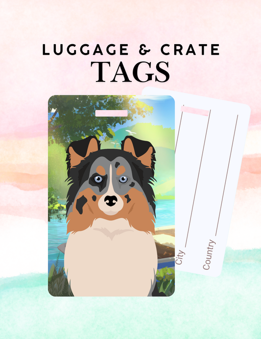 Shetland Sheepdog Dog Metal Luggage/ Crate Tag