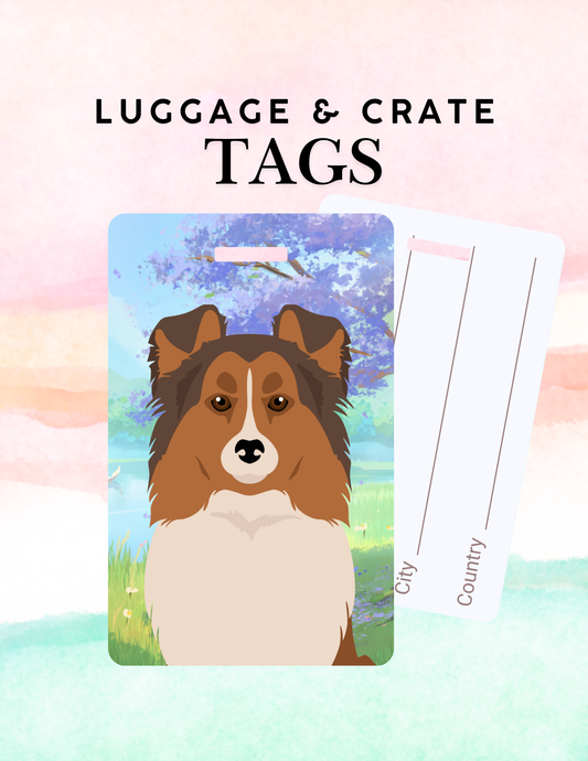 Shetland Sheepdog Dog Metal Luggage/ Crate Tag