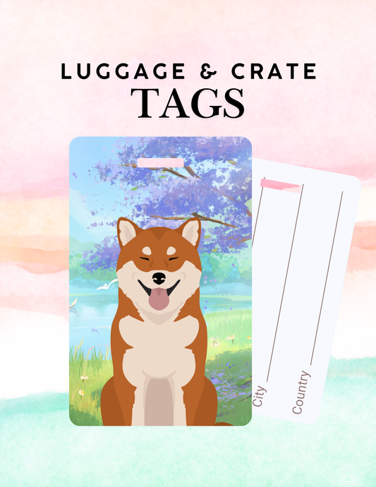 Shiba Inu Dog Metal Luggage/ Crate Tag