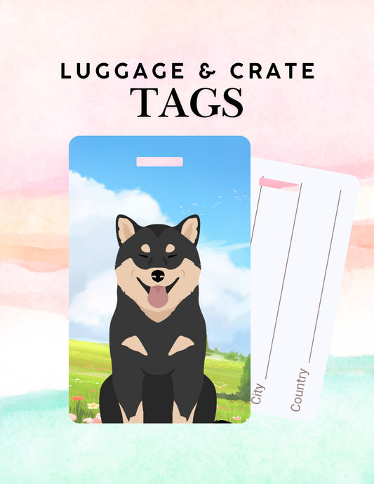 Shiba Inu Dog Metal Luggage/ Crate Tag