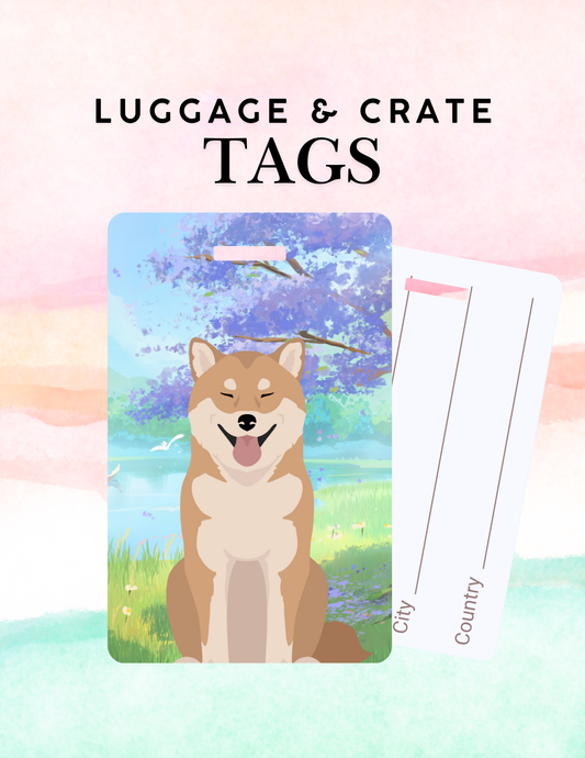 Shiba Inu Dog Metal Luggage/ Crate Tag