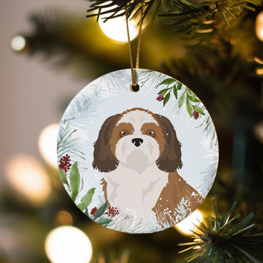 Shih Tzu Dog Ceramic Christmas Ornaments