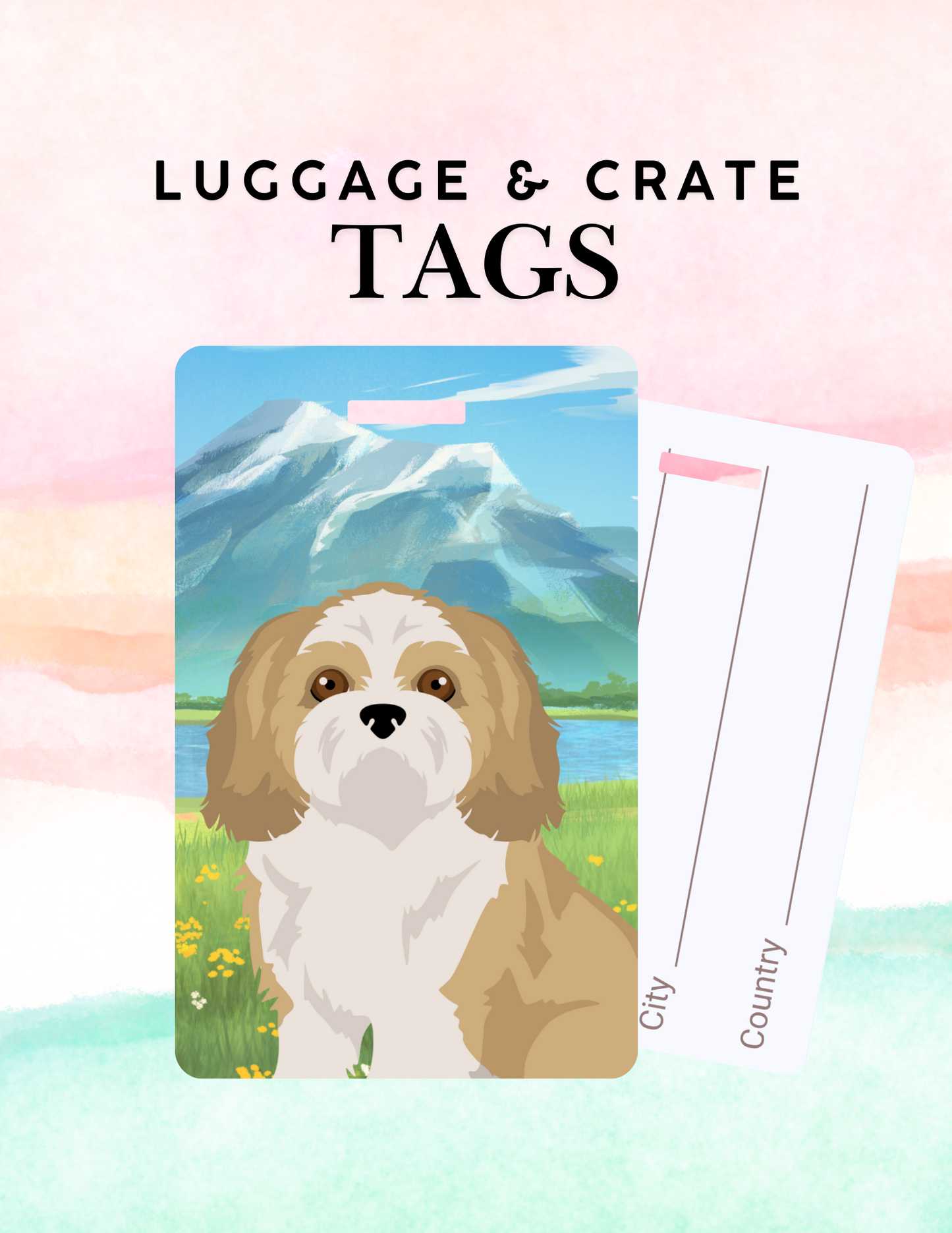 Shih Tzu Dog Metal Luggage/ Crate Tag