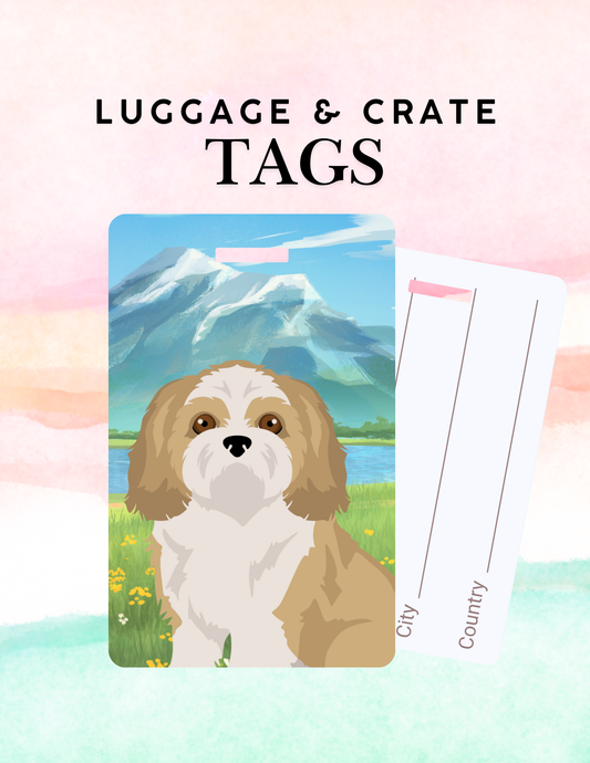 Shih Tzu Dog Metal Luggage/ Crate Tag