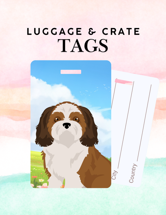 Shih Tzu Dog Metal Luggage/ Crate Tag