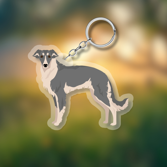 Silken Windhound Dog 2.5in Acrylic Keychain