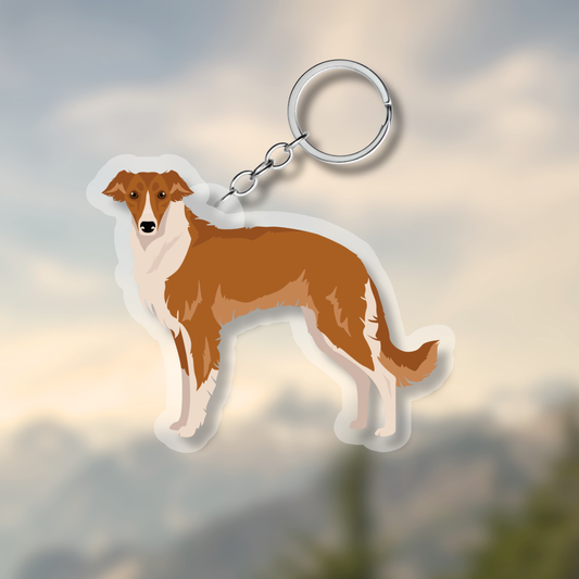 Silken Windhound Dog 2.5in Acrylic Keychain
