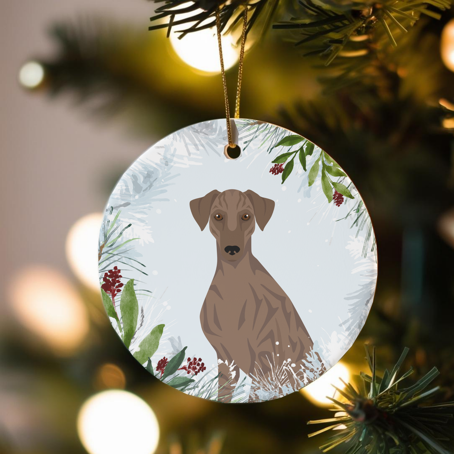 Sloughi Dog Ceramic Christmas Ornamen