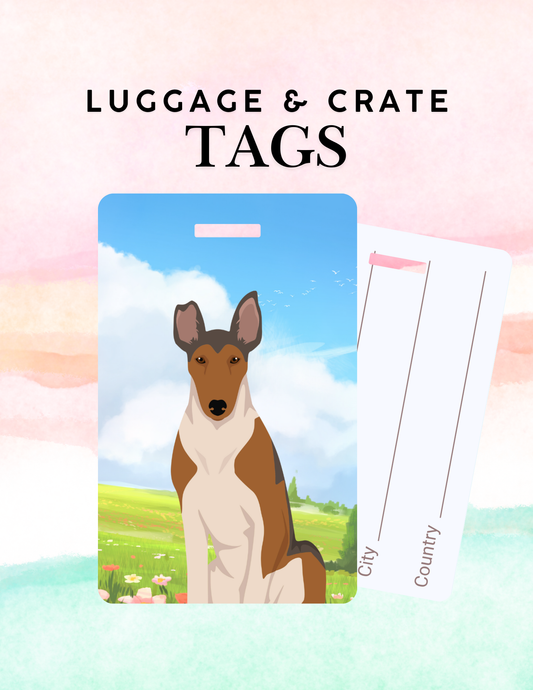 Smooth Collie Dog Metal Luggage/ Crate Tag