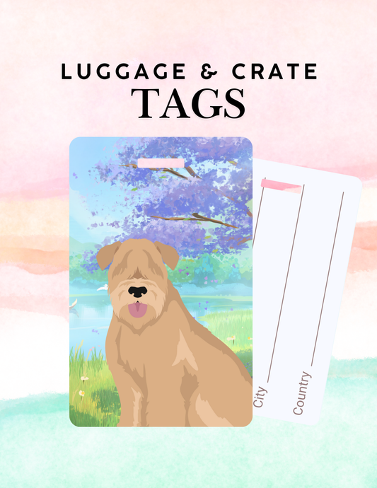 Soft Coated Wheaten Terrier Dog Metal Luggage/ Crate Tag