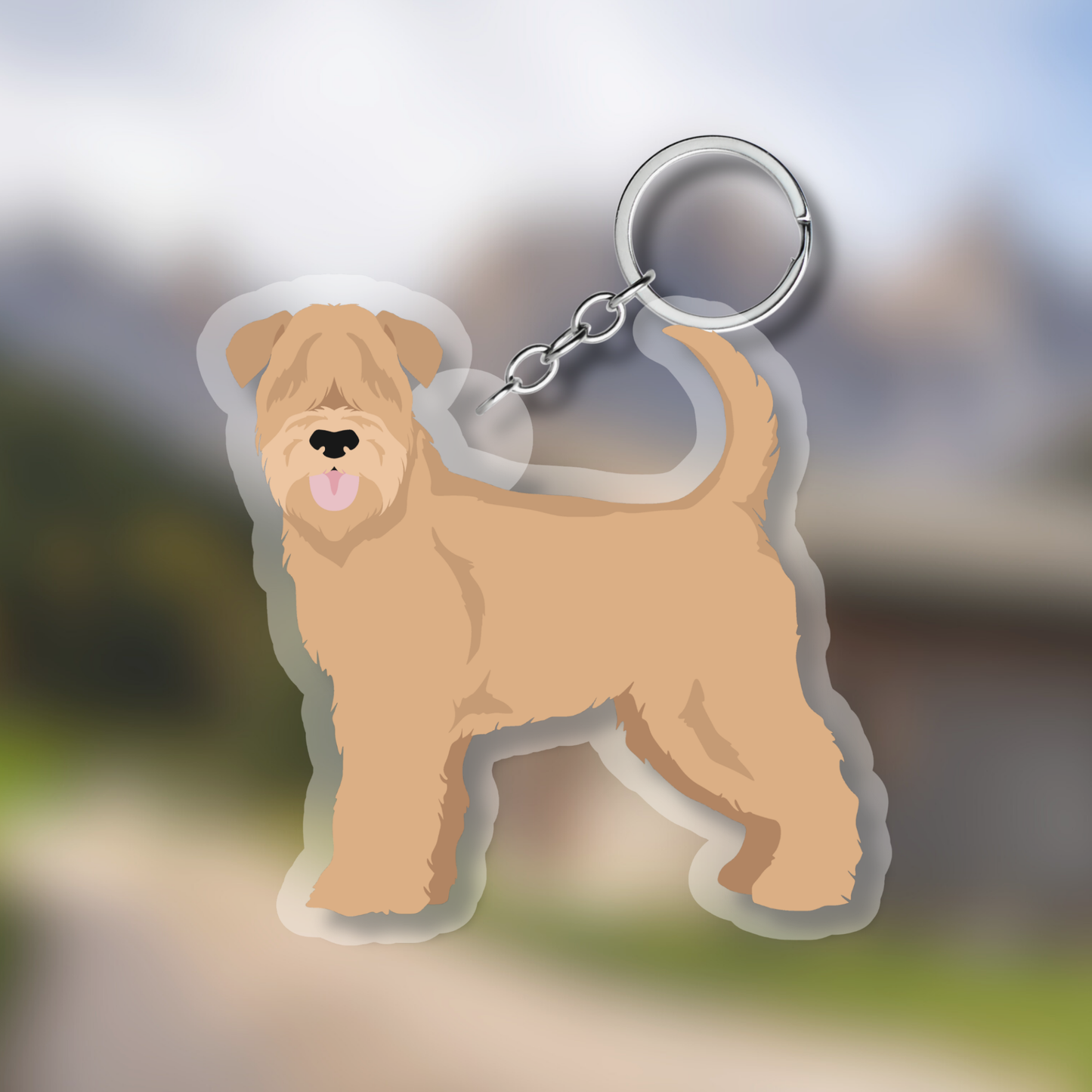 Soft Coated Wheaten Terrier Dog 2.5in Acrylic Keychain