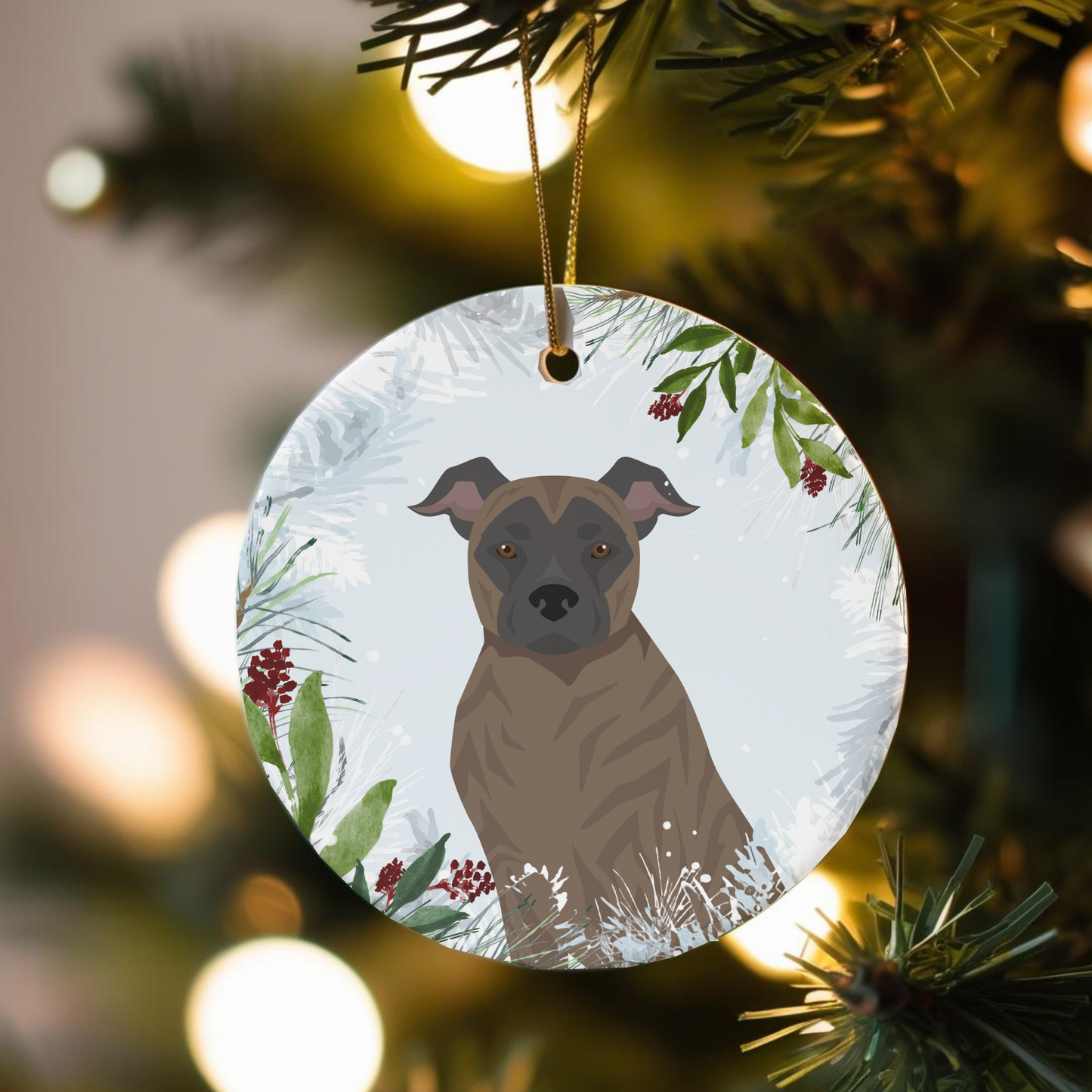 St Miguel Cattle Dog Dog Ceramic Christmas Ornament