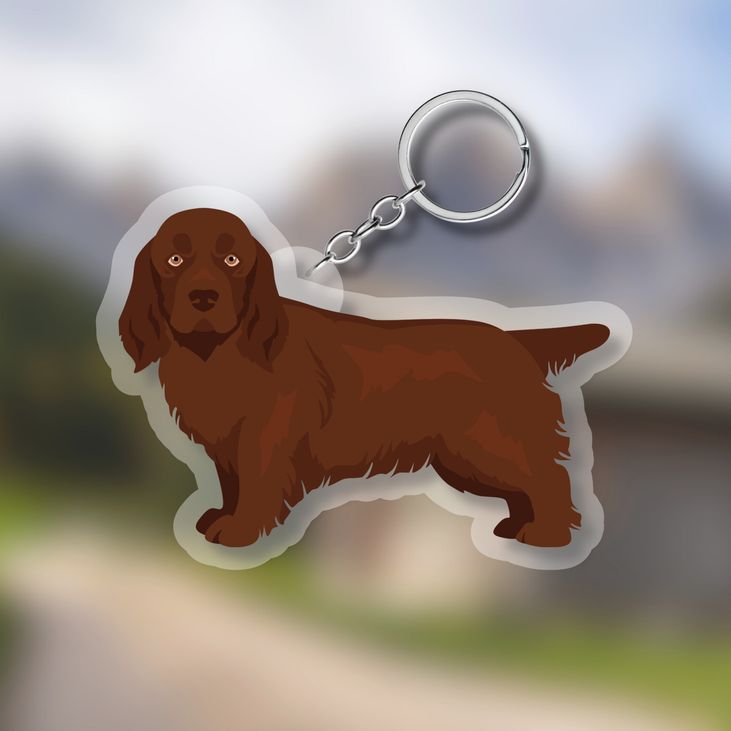 Sussex Spaniel Dog 2.5in Acrylic Keychain