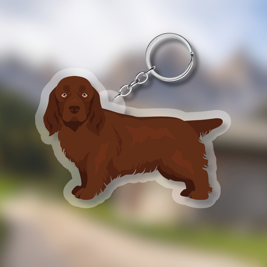 Sussex Spaniel Dog 2.5in Acrylic Keychain