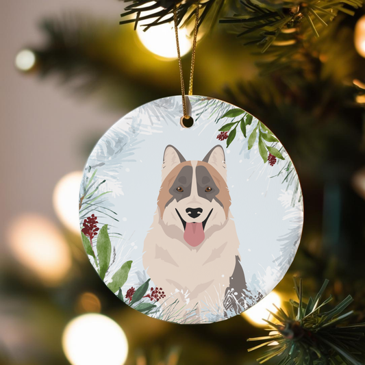 Thai Bangkaew Dog Dog Ceramic Christmas Ornament
