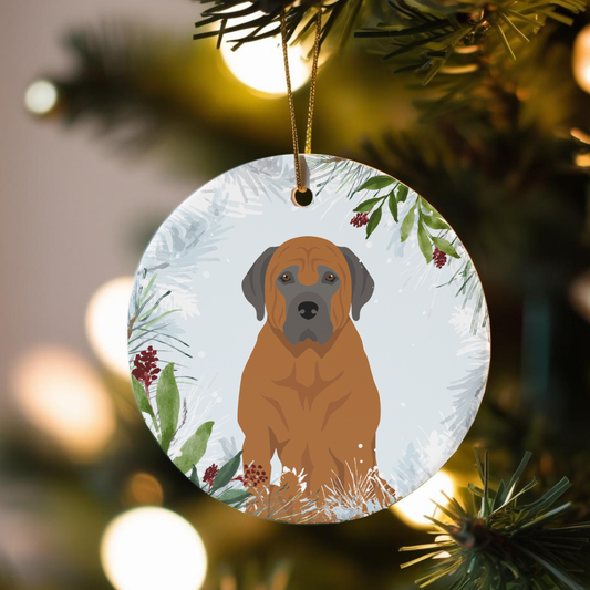 Tosa Inu Dog Ceramic Christmas Ornament