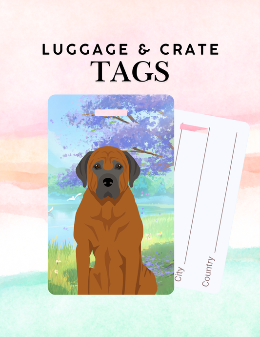 Tosa Inu Dog Metal Luggage/ Crate Tag