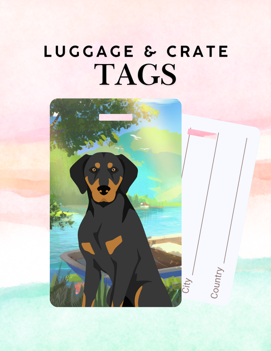 Translyvanian Hound Dog Metal Luggage/ Crate Tag