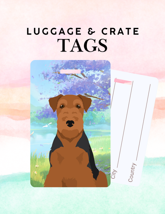 Welsh Terrier Dog Metal Luggage/ Crate Tag