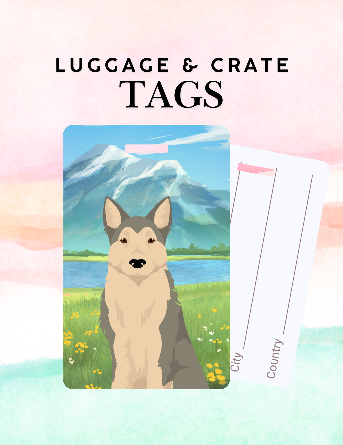 West Siberian Laika Dog Metal Luggage/ Crate Tag