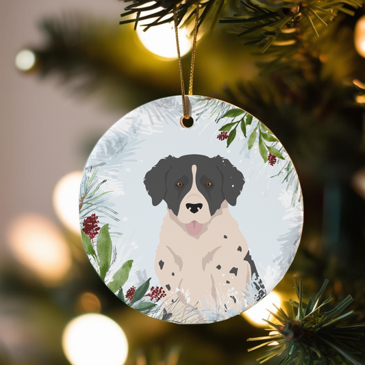Wetterhoun Dog Ceramic Christmas Ornament