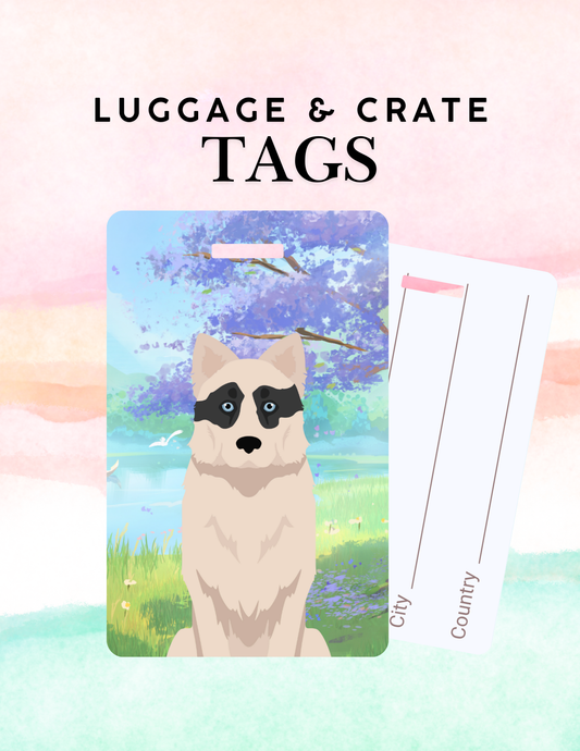 Yakutian Laika Dog Metal Luggage/ Crate Tag